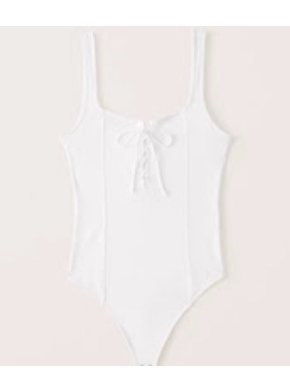NWOT Abercrombie White Lace-Up Scoop Neck Bodysuit
